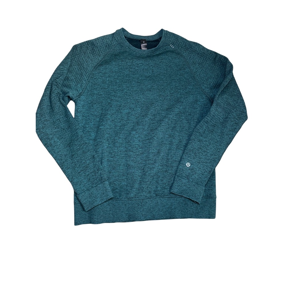 Lululemon Engineered‎ Warmth Long Sleeve Crew Mens Small Teal Green Wool Blend